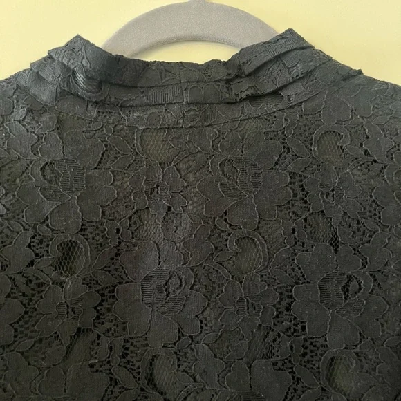 Talbots Black Lace Overlay Black Blazer Suit Jacket Women’s Size 14 - Picture 15 of 16